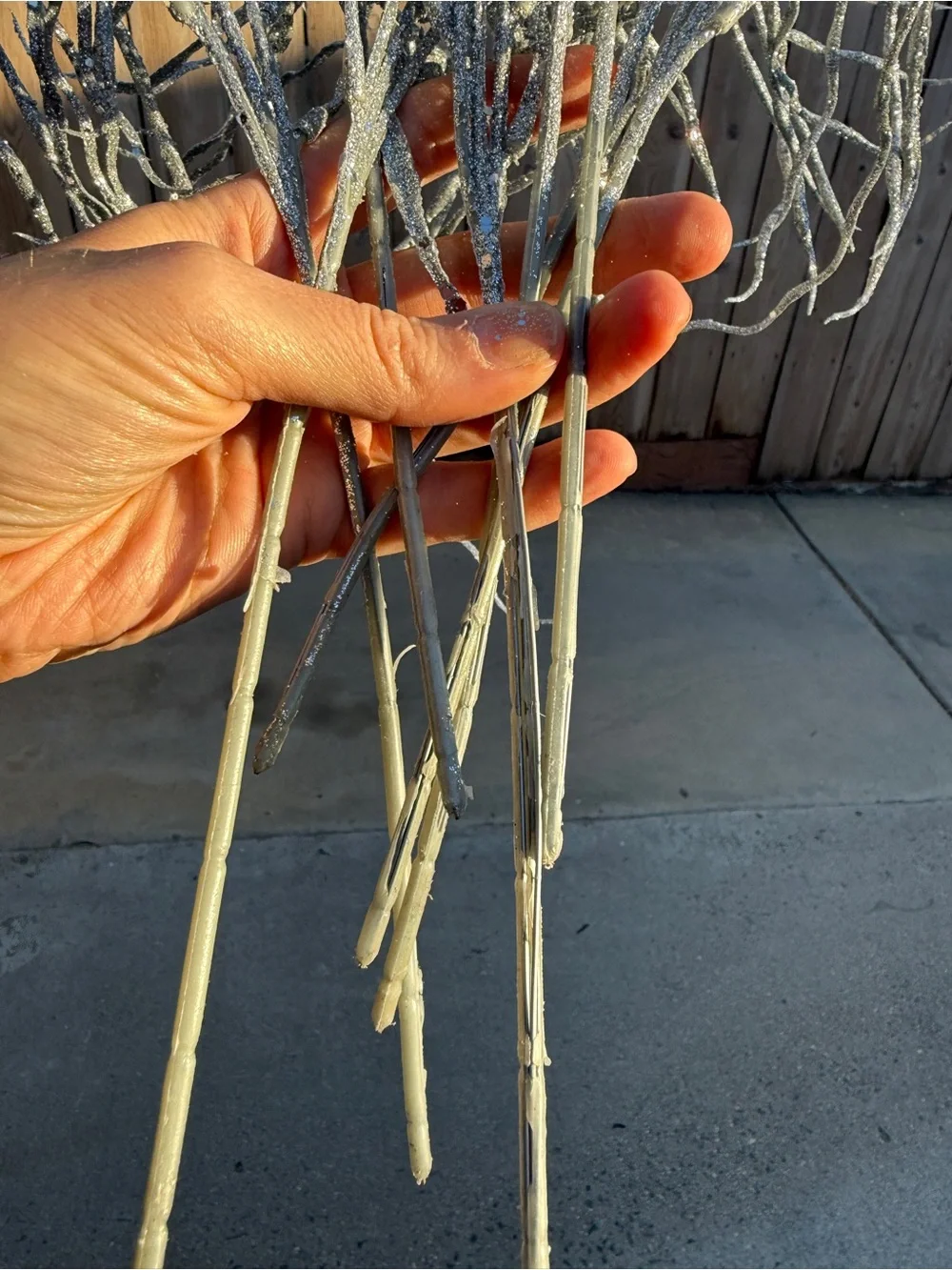 New Sparkling Silver faux Decorative Twig disco Accents sparkly decor set